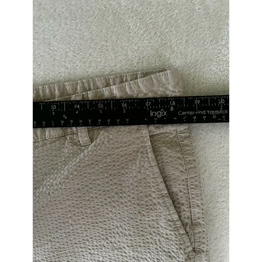 Ben Sherman Regular Fit Seersucker Shirts Khaki Size 36 Stretch Flat Front Golf